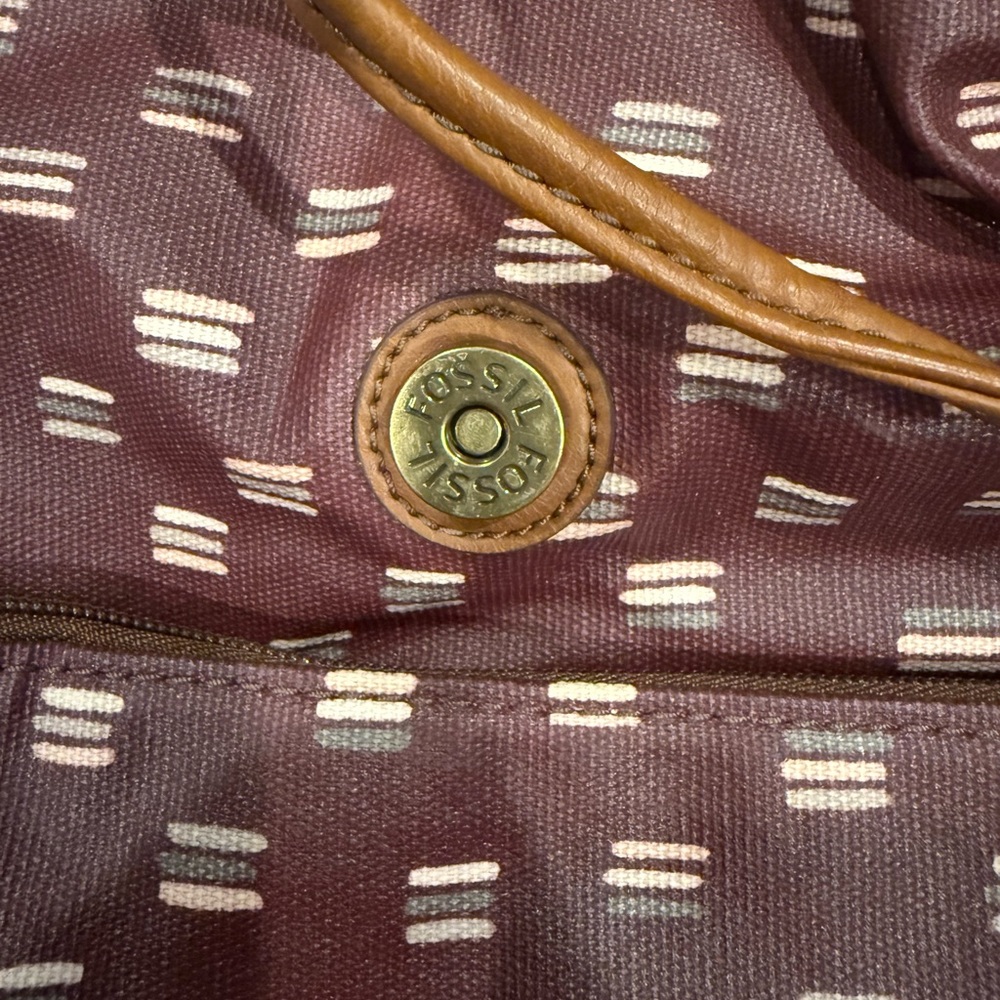 Fossil Maroon Patterned Women's Backpack - image 4